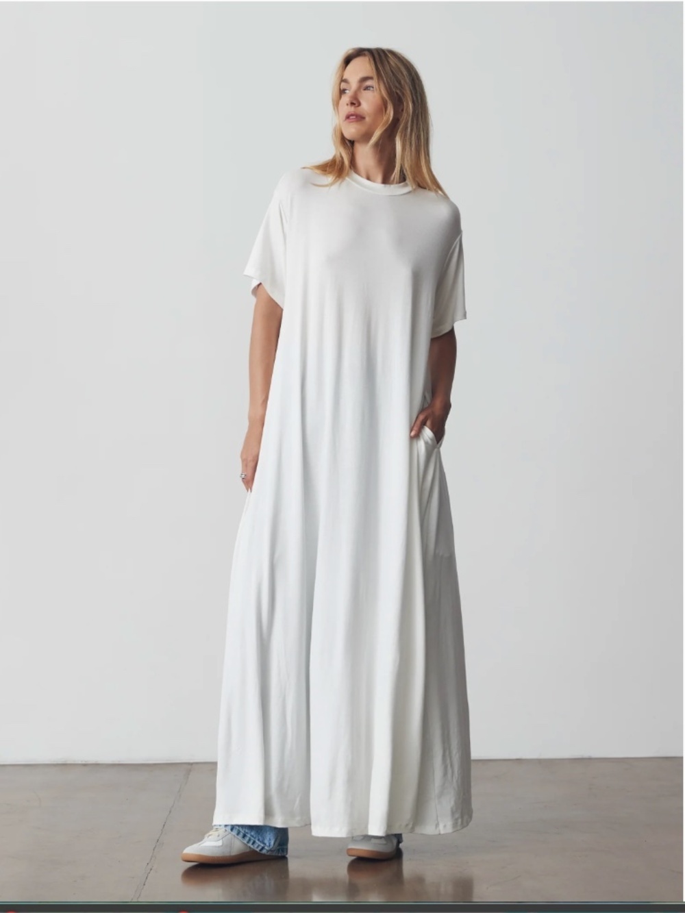The Regular Program The Long Tee Short Sleeve Sheer Dress Size XXS/XS White NWT